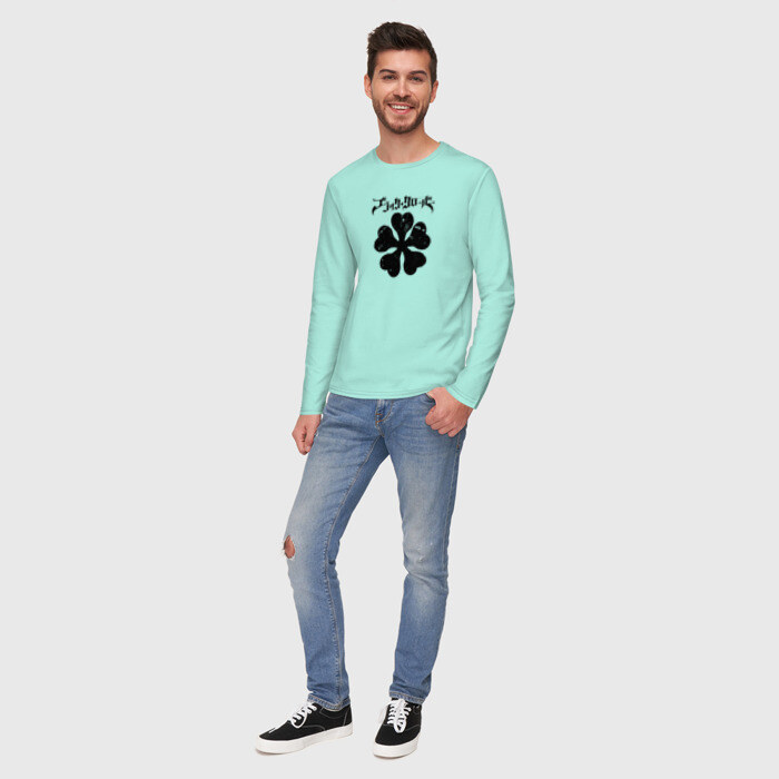 Мужской лонгслив хлопок Чёрный клевер фото