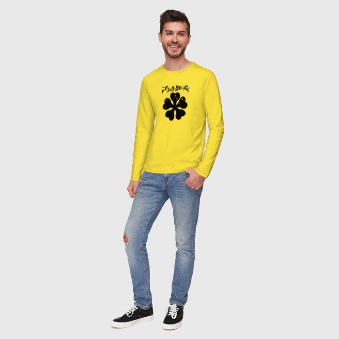 Мужской лонгслив хлопок Чёрный клевер фото