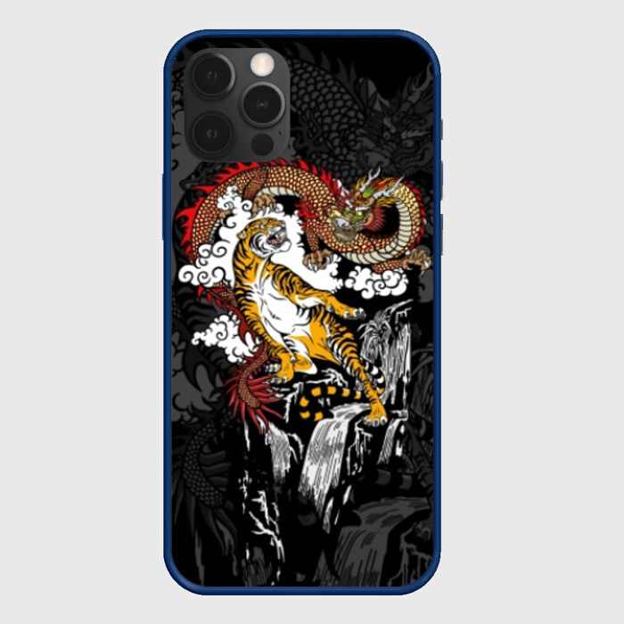 Чехол для iPhone 12 Pro Max Тигр и дракон фото