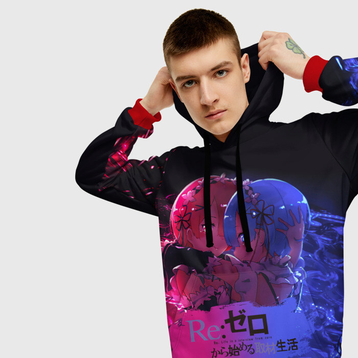 Мужская толстовка 3D ReZero Rem and Ram фото