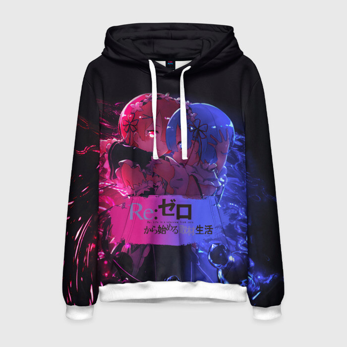 Мужская толстовка 3D ReZero Rem and Ram фото