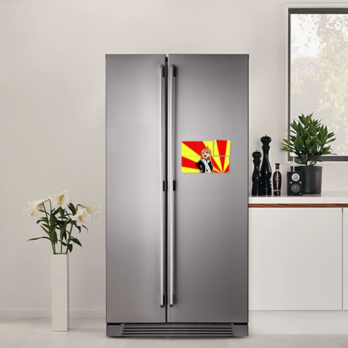 Магнитный плакат 3Х2 Человек Бензопила фото