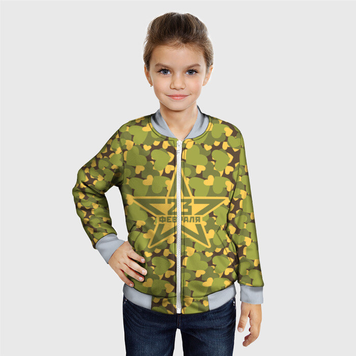 Детский бомбер 3D 23 февраля (любовь) фото