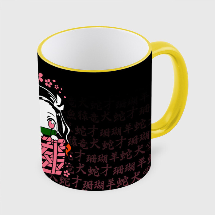 Кружка с полной запечаткой NEZUKO | НЕЗУКО | ИЕРОГЛИФЫ | DEMON SLAYER фото