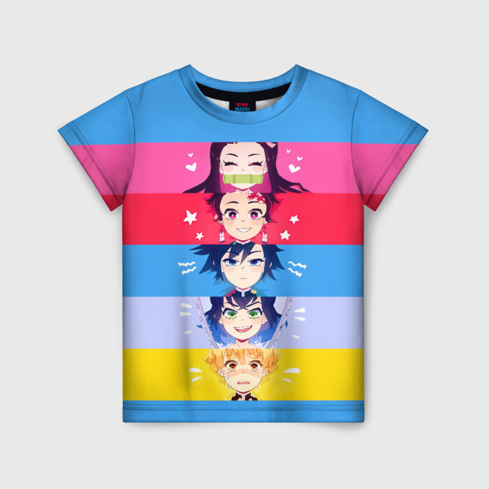 Детская футболка 3D ПЕРСОНАЖИ Kimetsu no Yaiba фото