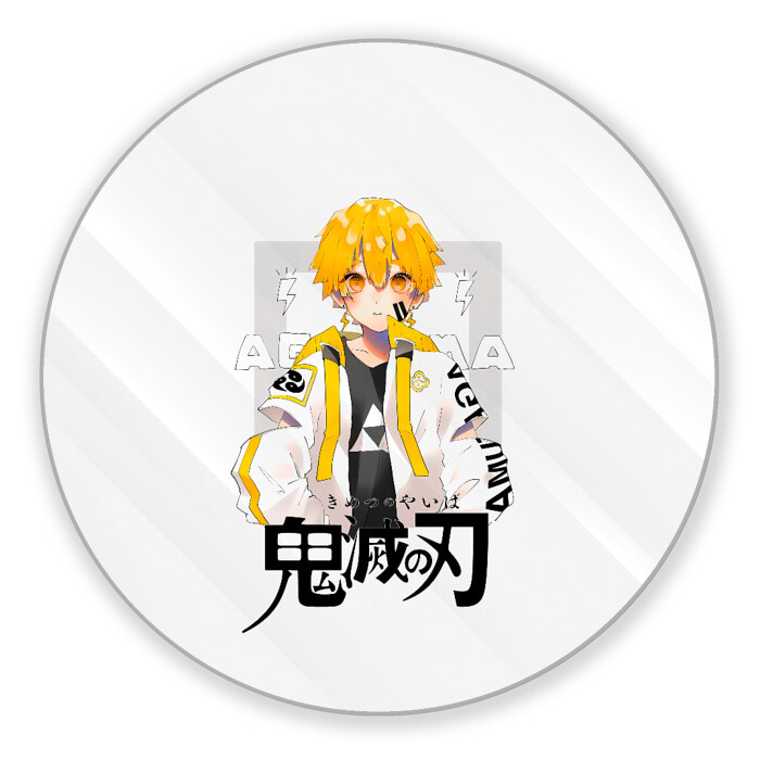 Коврик для мышки круглый Зеницу Агацума Kimetsu no Yaiba фото