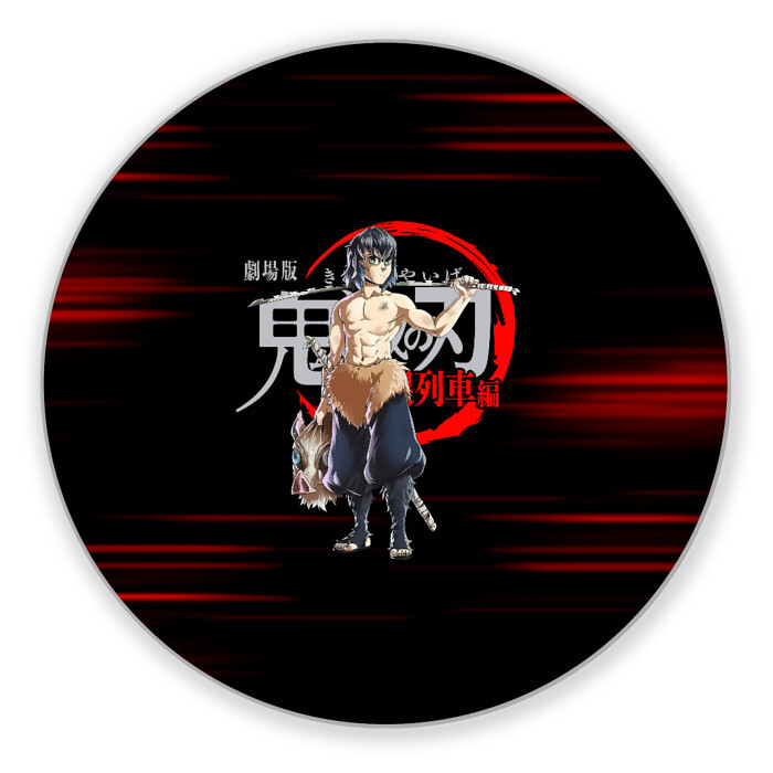 Коврик для мышки круглый Иноске Хашибира Kimetsu no Yaiba фото