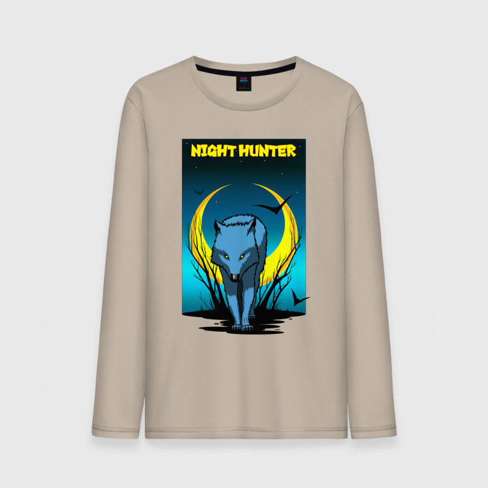 Мужской лонгслив хлопок Ночной охотник фото