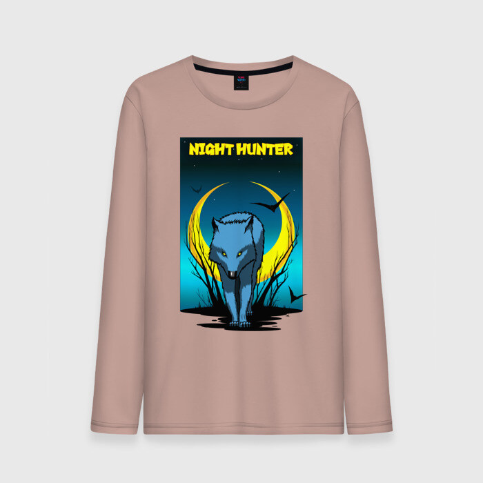 Мужской лонгслив хлопок Ночной охотник фото