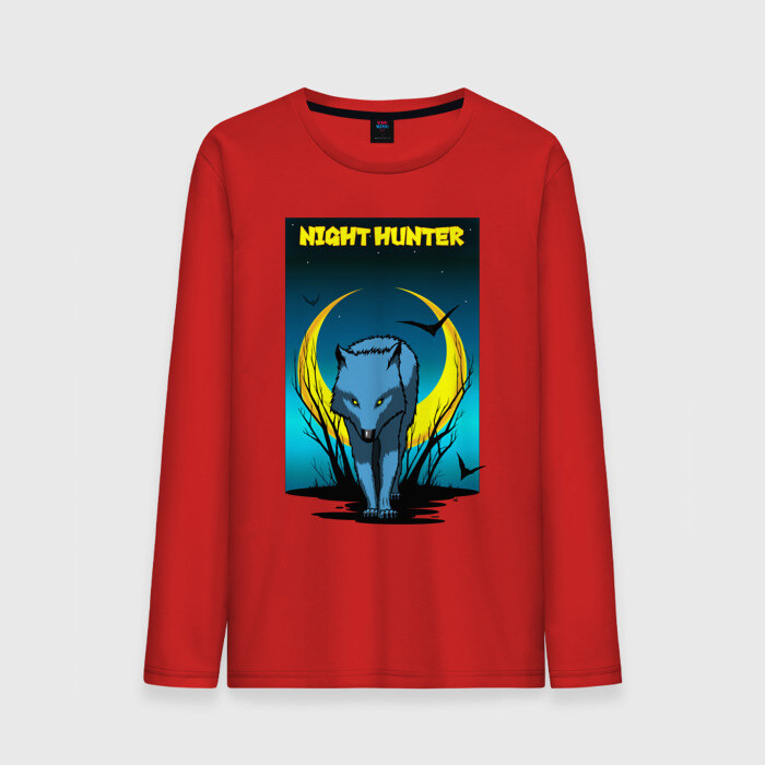 Мужской лонгслив хлопок Ночной охотник фото