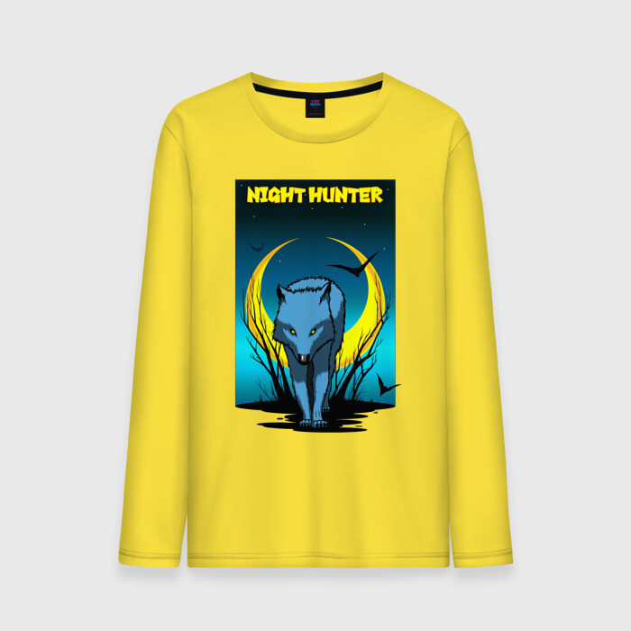 Мужской лонгслив хлопок Ночной охотник фото