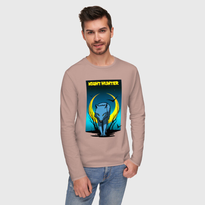 Мужской лонгслив хлопок Ночной охотник фото