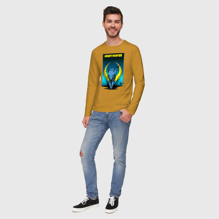 Мужской лонгслив хлопок Ночной охотник фото