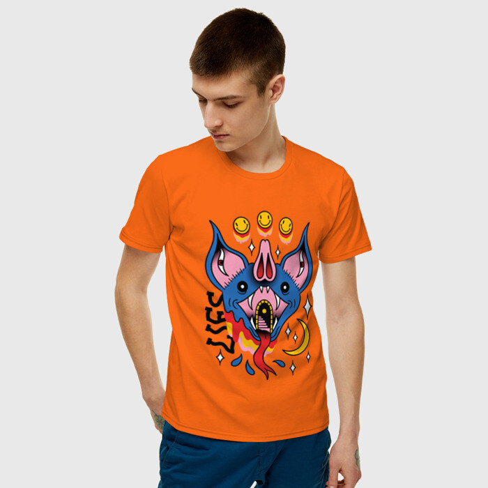 Мужская футболка хлопок Trippy Surreal Bat Татуировка фото