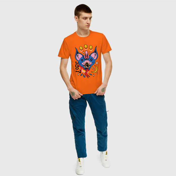 Мужская футболка хлопок Trippy Surreal Bat Татуировка фото