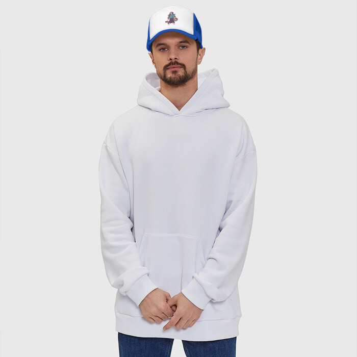 Кепка тракер с сеткой Девушка супергерой в маске анонимуса с Pop-it фото