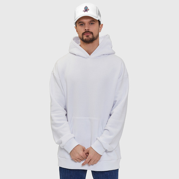 Кепка тракер с сеткой Девушка супергерой в маске анонимуса с Pop-it фото