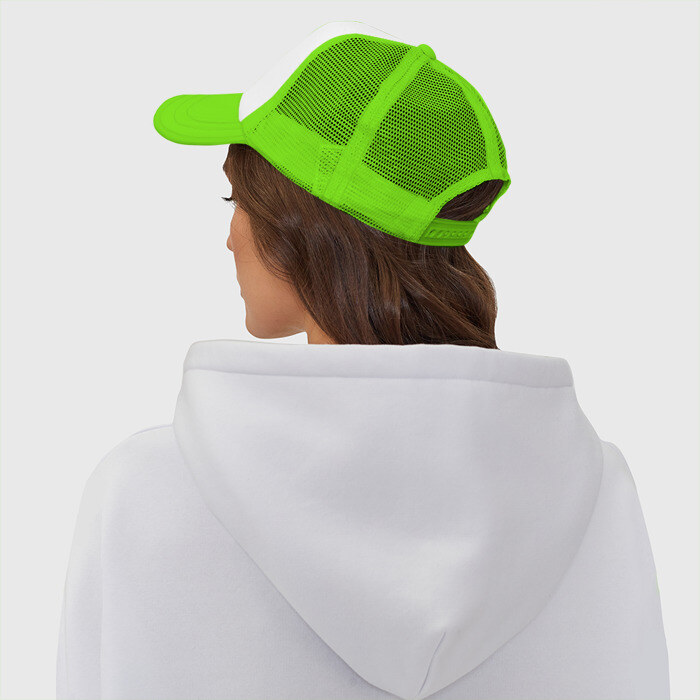 Кепка тракер с сеткой Девушка супергерой в маске анонимуса с Pop-it фото