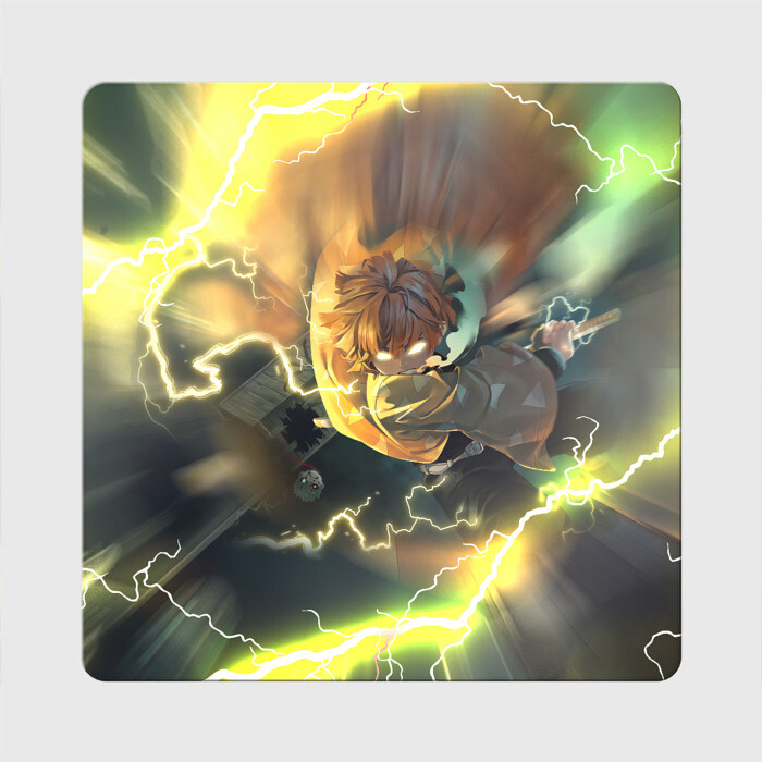 Магнит виниловый Квадрат ZENITSU | ЗЕНИТСУ | ЛОГО (+спина) фото