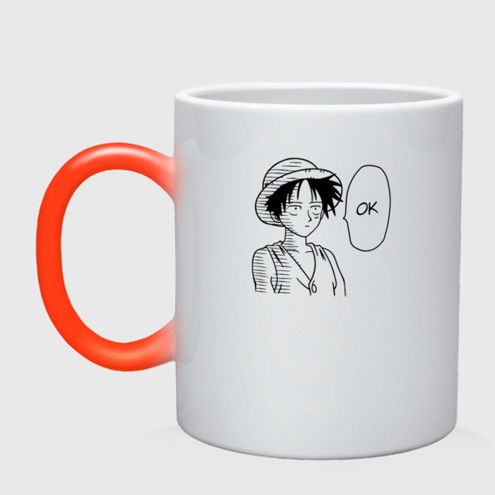 Кружка хамелеон Манки Д. Луффи - Ванпанчмен фото