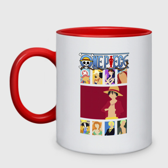 Кружка двухцветная One Piece. Пираты Соломенной Шляпы фото