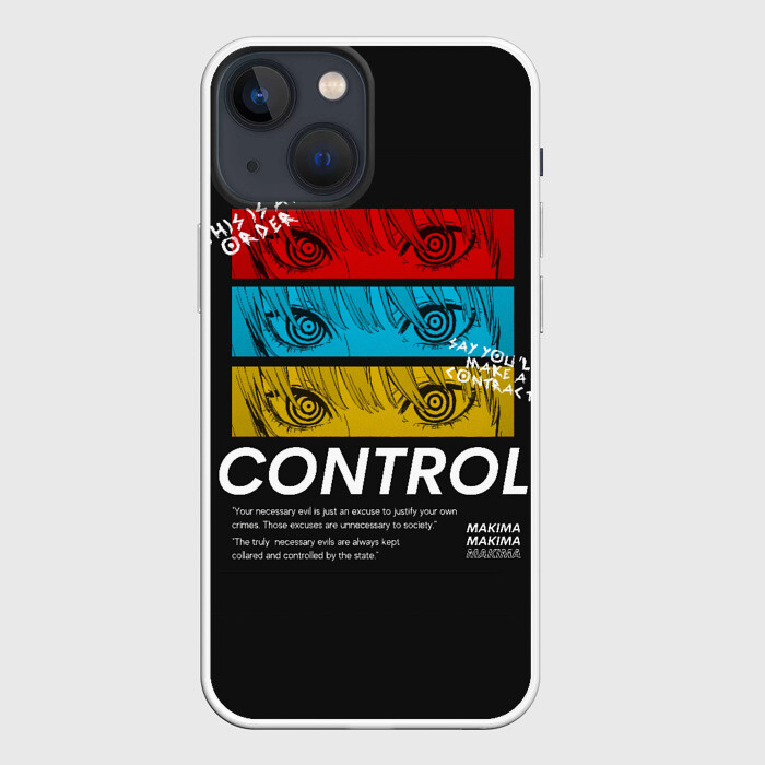 Чехол для iPhone 13 mini Макима следит за тобой Человек бензопила фото