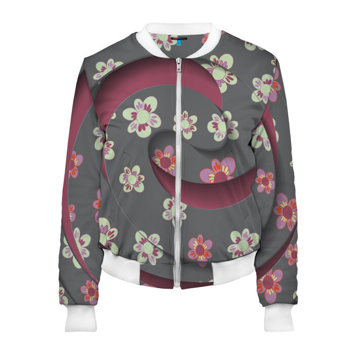 Женский бомбер 3D Спираль-flowers фото